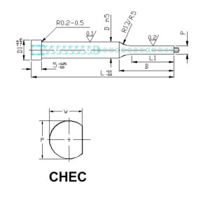 Muotopistin ejektorilla CHEC lieriökanta