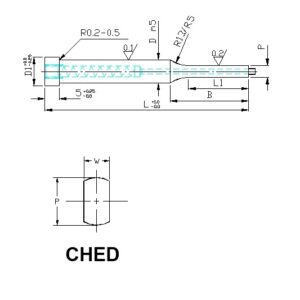 Muotopistin CHED lieriökanta