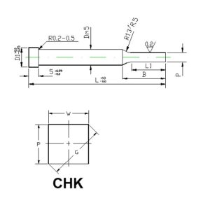 Muotopistin neliö CHK lieriökanta