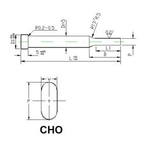 Muotopistin CHO ovaali lieriökanta