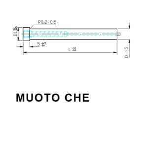 Pyöreä pistin ejektorilla CHE lieriökanta