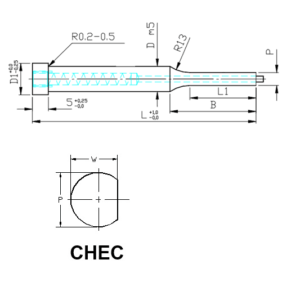 Muotopistin ejektorilla CHEC lieriökanta