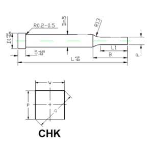Muotopistin neliö CHK lieriökanta