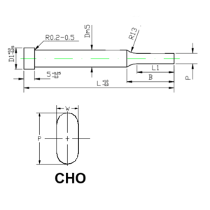 Muotopistin CHO ovaali lieriökanta