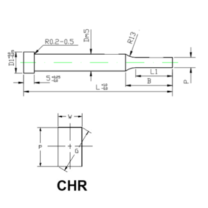 Muotopistin CHR neliö lieriökanta